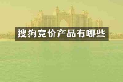 搜狗竞价产品有哪些