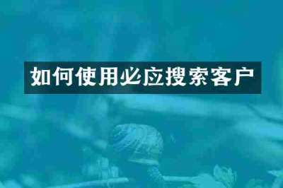 如何使用必应搜索客户