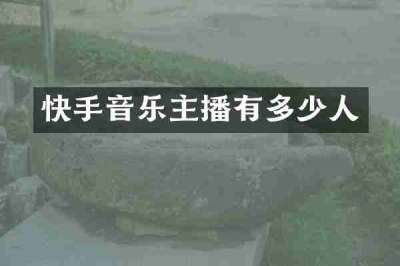快手音乐主播有多少人