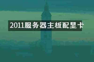 2011服务器主板配显卡