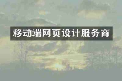 移动端网页设计服务商