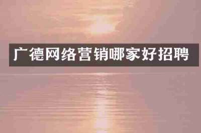广德网络营销哪家好招聘