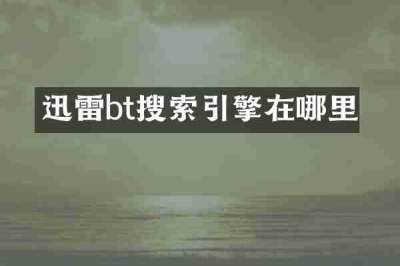 迅雷bt搜索引擎在哪里