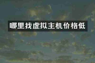 哪里找虚拟主机价格低