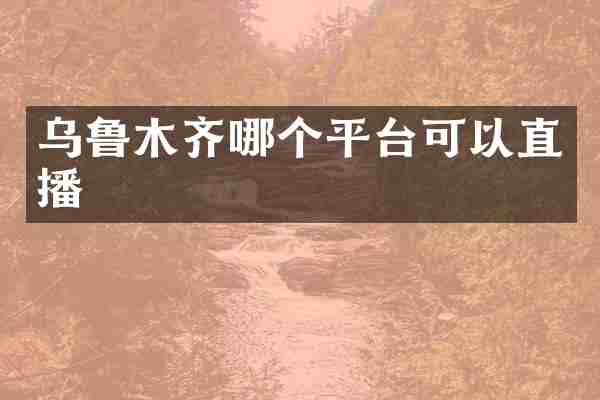 乌鲁木齐哪个平台可以直播
