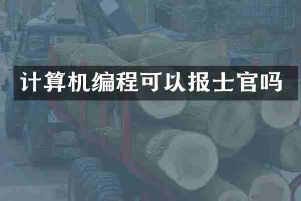 计算机编程可以报士官吗