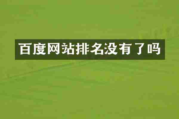 百度网站排名没有了吗