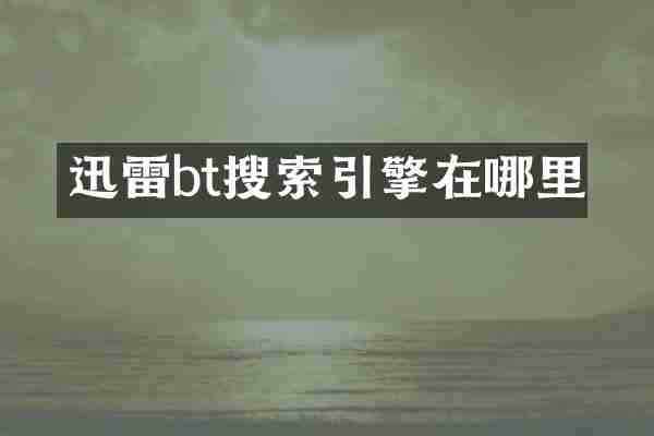 迅雷bt搜索引擎在哪里