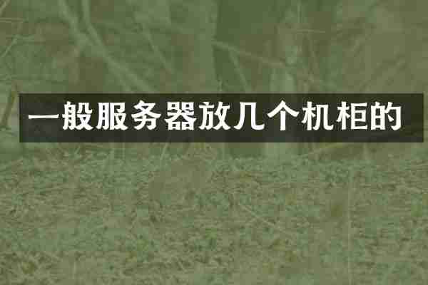 一般服务器放几个机柜的