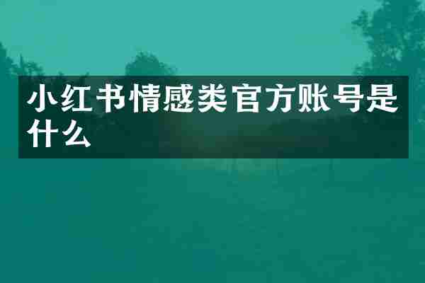 小红书情感类官方账号是什么