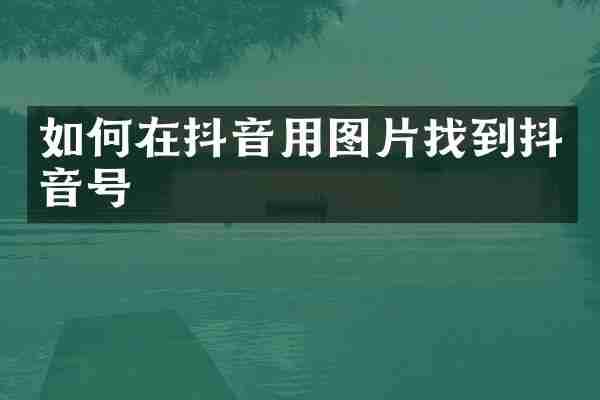 如何在抖音用图片找到抖音号