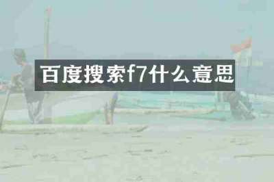 百度搜索f7什么意思
