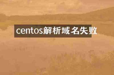 centos解析域名失败