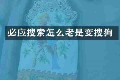 必应搜索怎么老是变搜狗