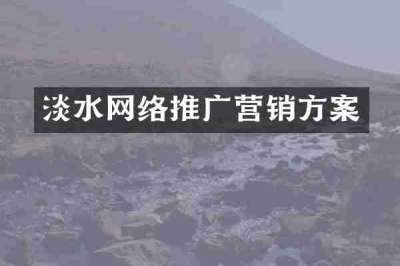 淡水网络推广营销方案