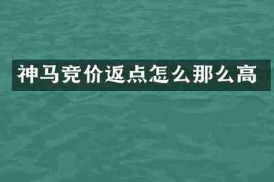 神马竞价返点怎么那么高