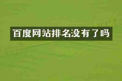 百度网站排名没有了吗