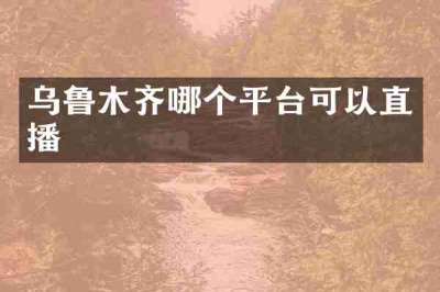 乌鲁木齐哪个平台可以直播