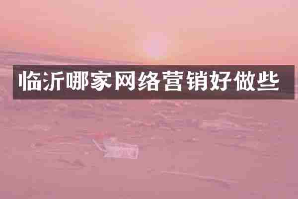 临沂哪家网络营销好做些
