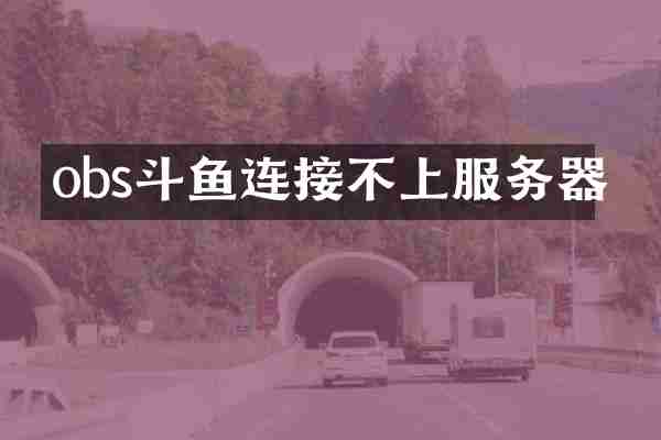 obs斗鱼连接不上服务器
