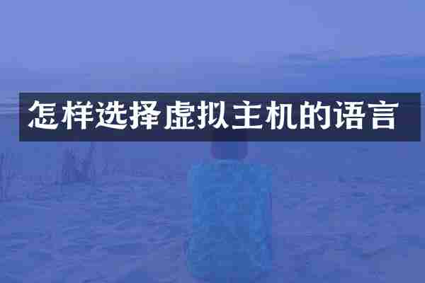 怎样选择虚拟主机的语言
