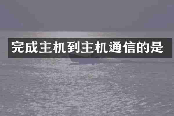完成主机到主机通信的是