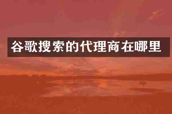 谷歌搜索的代理商在哪里