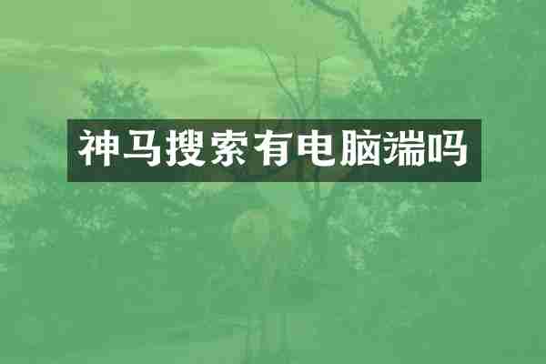 神马搜索有电脑端吗