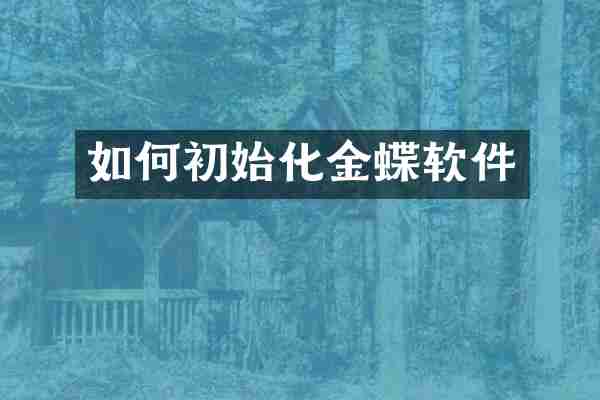 如何初始化金蝶软件