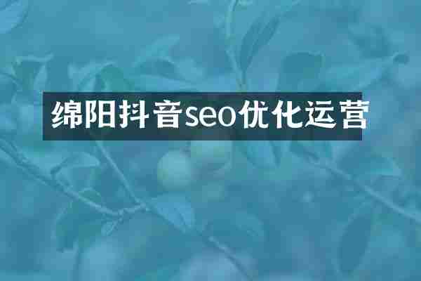 绵阳抖音seo优化运营