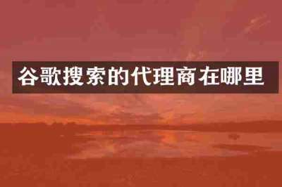 谷歌搜索的代理商在哪里