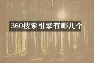 360搜索引擎有哪几个