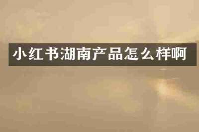 小红书湖南产品怎么样啊