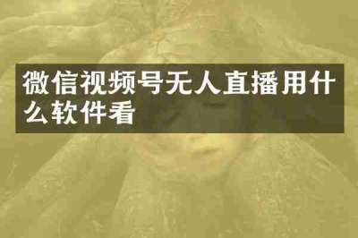 微信视频号无人直播用什么软件看