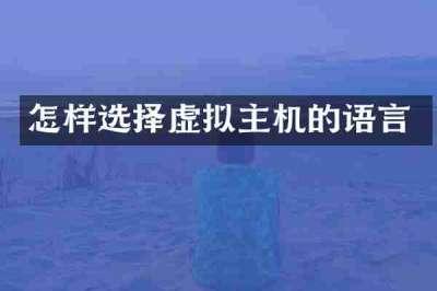 怎样选择虚拟主机的语言