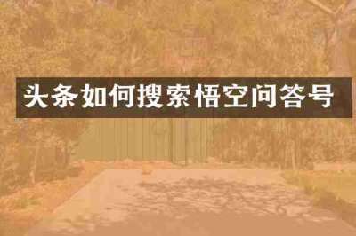 头条如何搜索悟空问答号