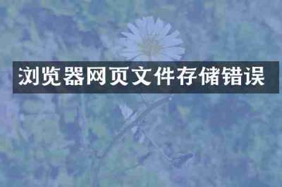 浏览器网页文件存储错误