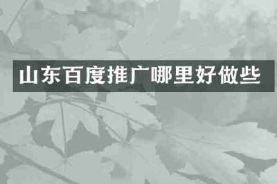 山东百度推广哪里好做些