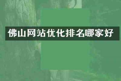 佛山网站优化排名哪家好