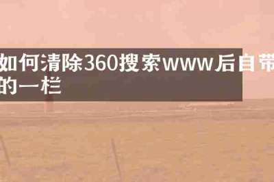 如何清除360搜索www后自带的一栏