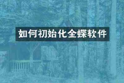 如何初始化金蝶软件