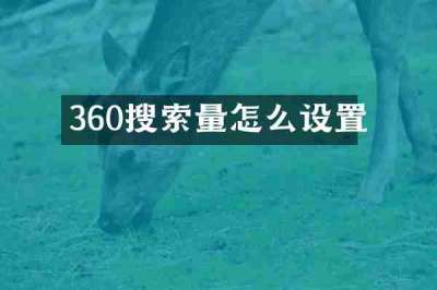 360搜索量怎么设置