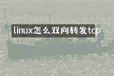 linux怎么双向转发tcp