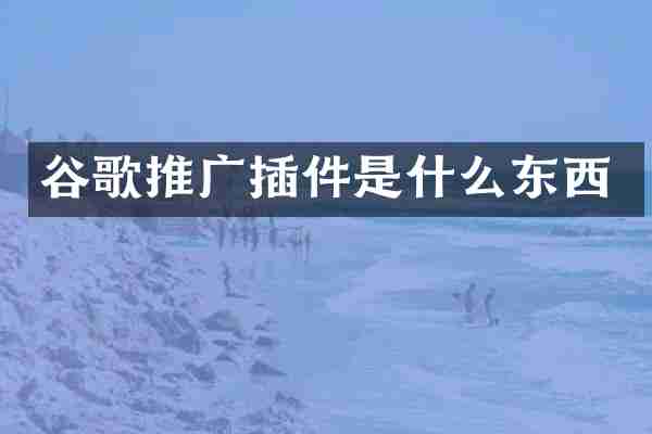 谷歌推广插件是什么东西