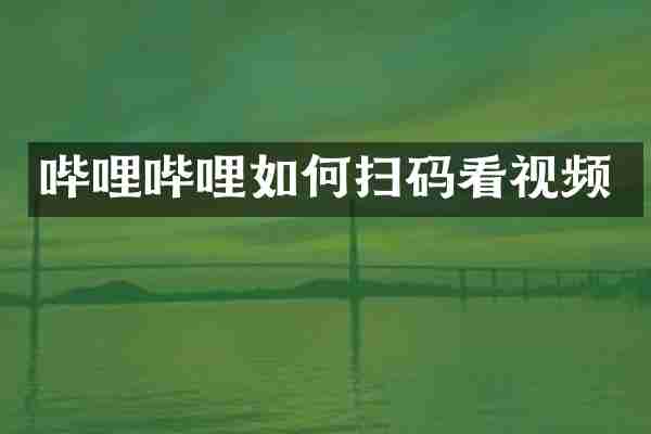 哔哩哔哩如何扫码看视频