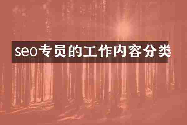 seo专员的工作内容分类