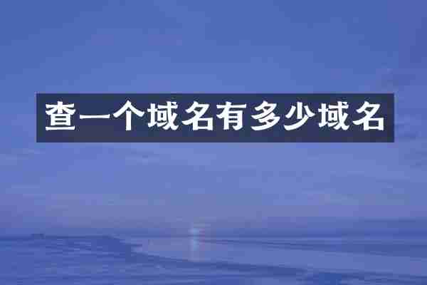 查一个域名有多少域名