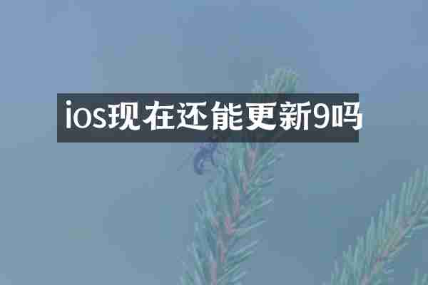 ios现在还能更新9吗
