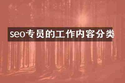 seo专员的工作内容分类
