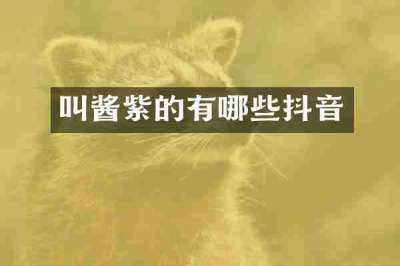 叫酱紫的有哪些抖音